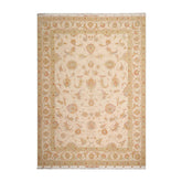8x10 Hand Knotted Wool and Silk Traditional 350 KPSI Oriental Area Rug Ivory, Mint Color